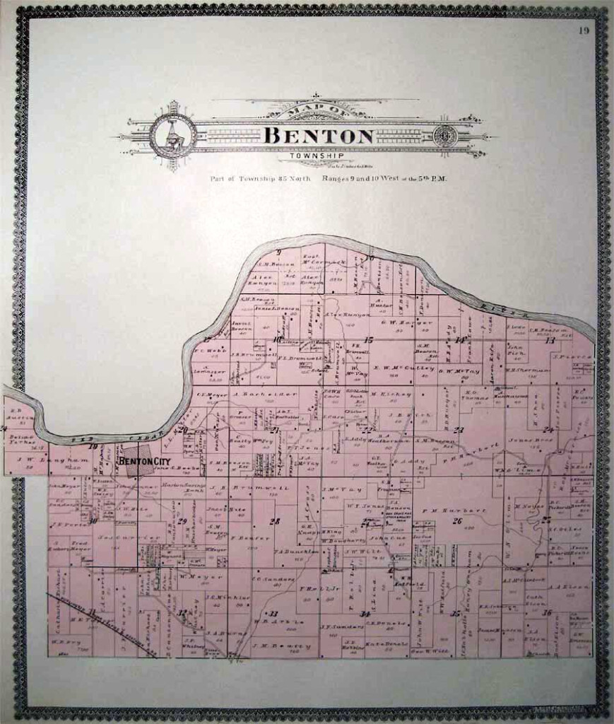 1901 Atlas Of Benton County Iowa