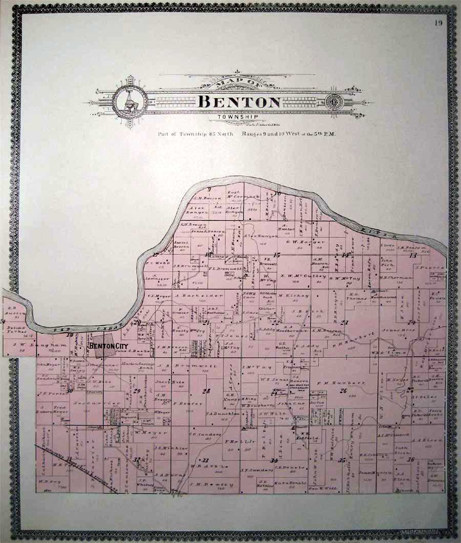 1901 Atlas Of Benton County Iowa