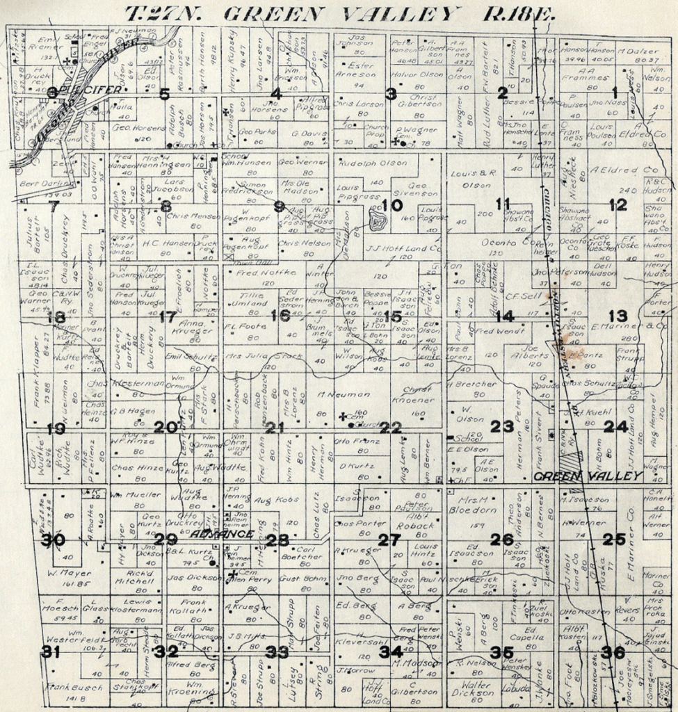 1920 Green Valley Township Shawano County Plat Map