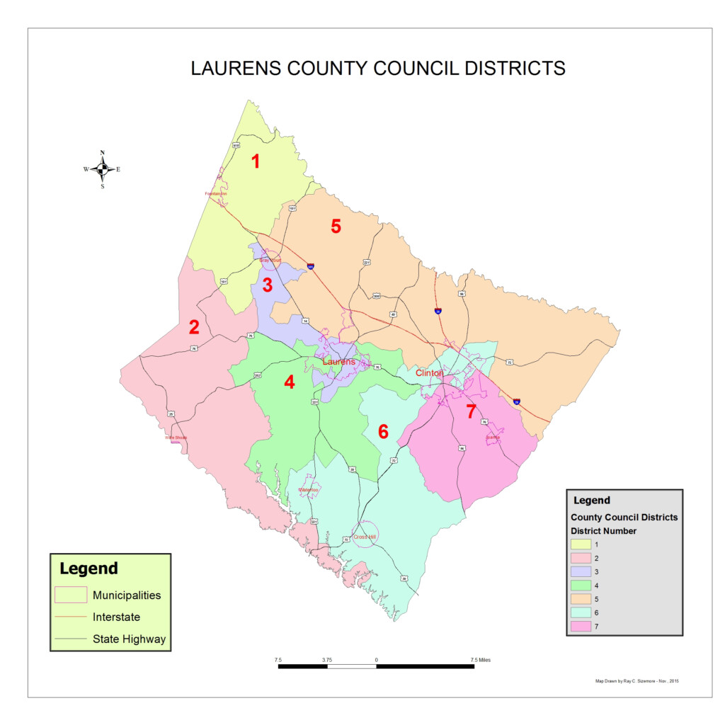 County Council Distrists Laurens County South Carolina