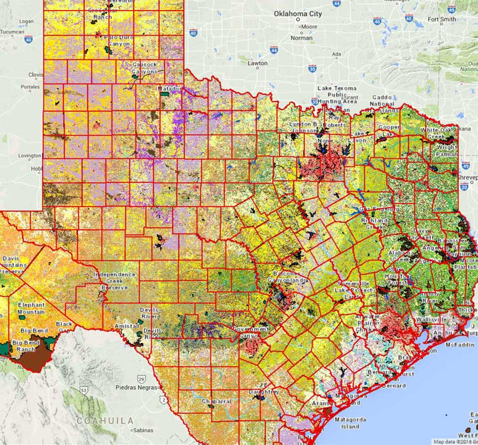 Geographic Information Systems Gis Tpwd Texas County Map 