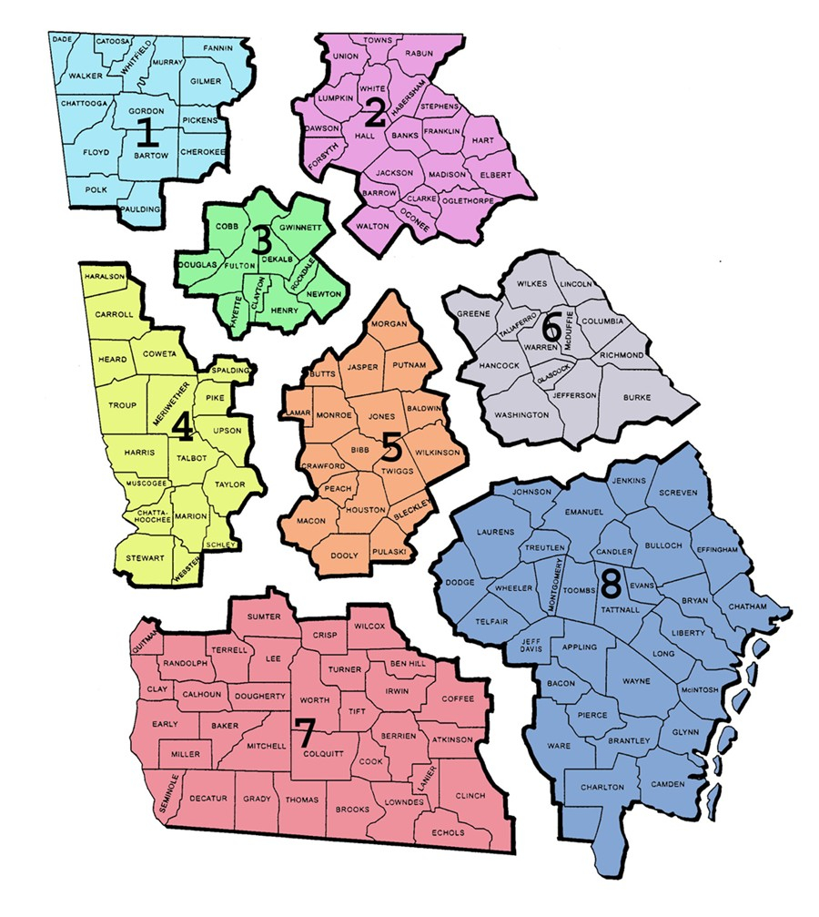 Georgia District Map Georgia CTA Map USTA Georgia