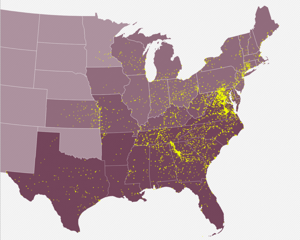 GIS Research And Map Collection Maps Of Confederate Monuments Around 