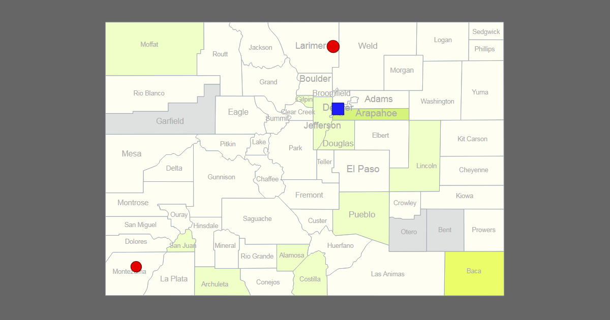 Interactive Map Of Colorado Clickable Counties Cities