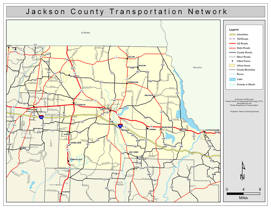 Jackson County Road Network Color 2009