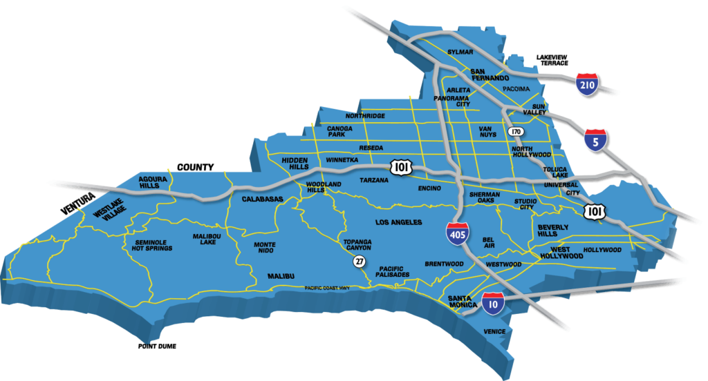 Los Angeles County Map Of Cities USTrave