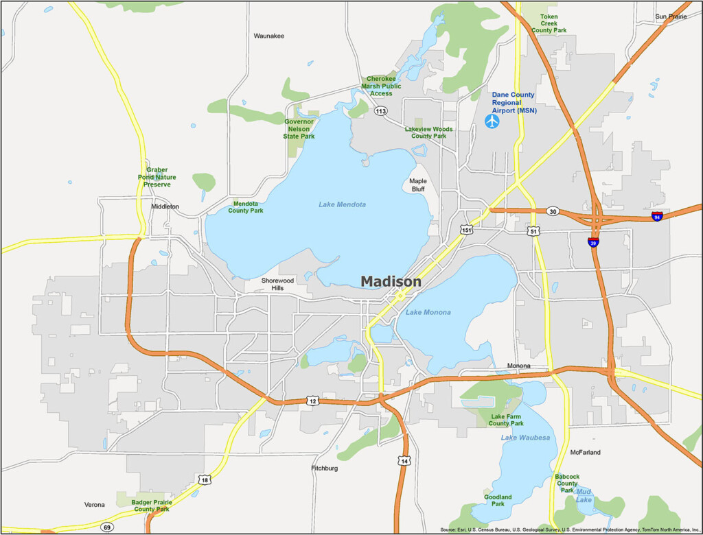 Madison Wisconsin Map GIS Geography