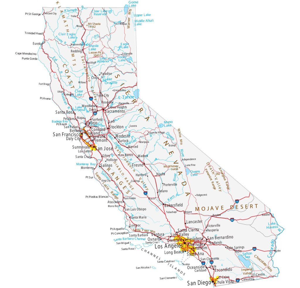 Map Of California Cities And Highways GIS Geography