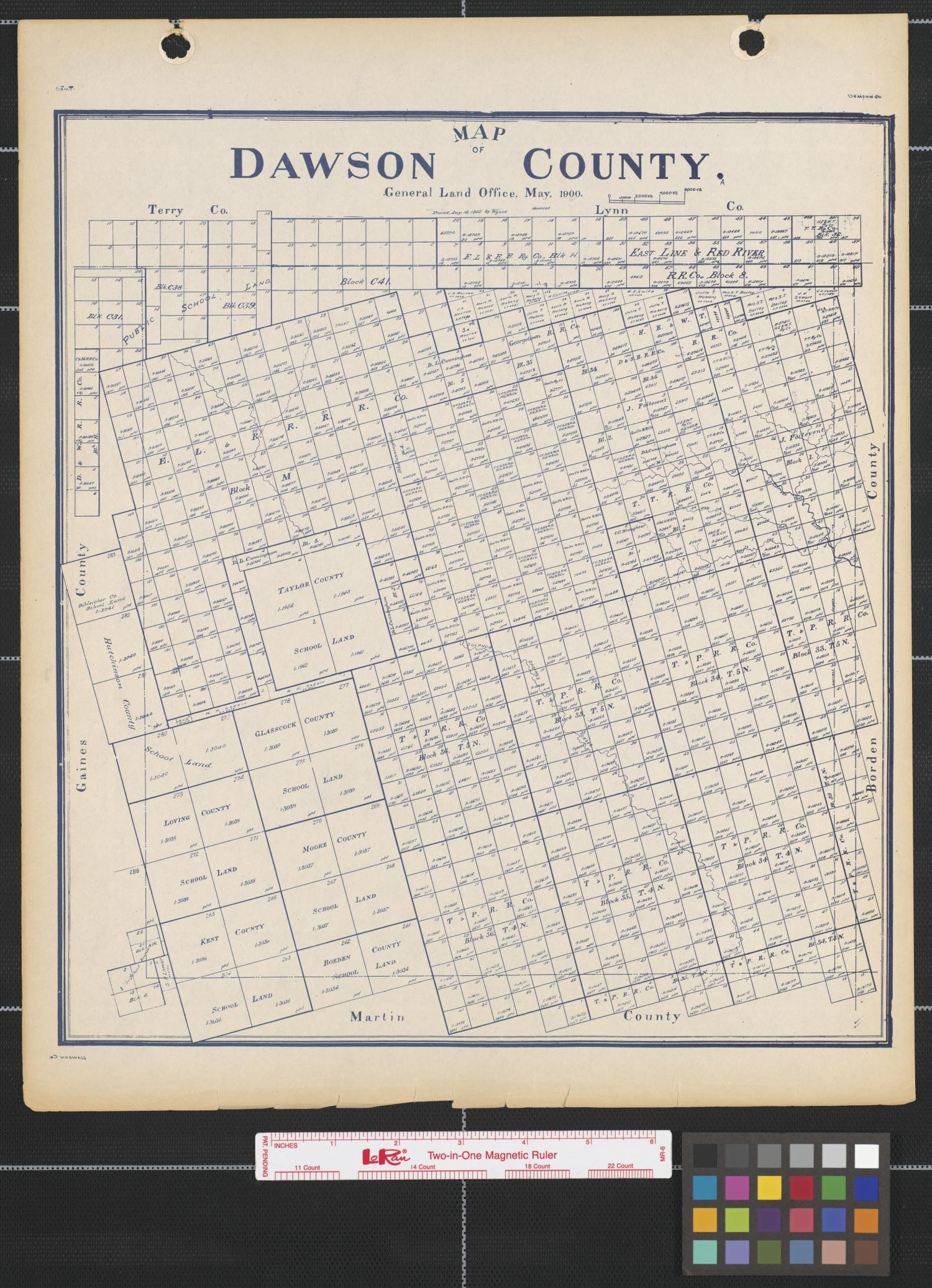 Map Of Dawson County Side 1 Of 2 The Portal To Texas History