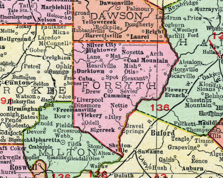 Map Of Forsyth County Ga Maps For You