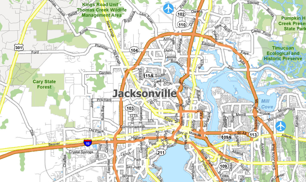 Map Of Jacksonville Florida GIS Geography