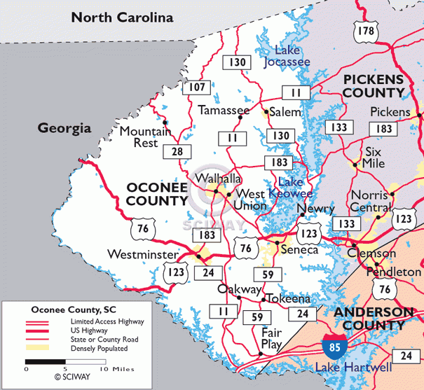 Maps Of Oconee County South Carolina