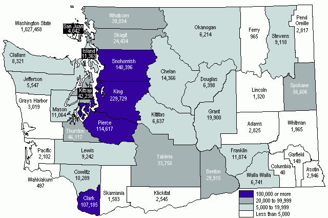 Population Change 1990 To 2000 Office Of Financial Management