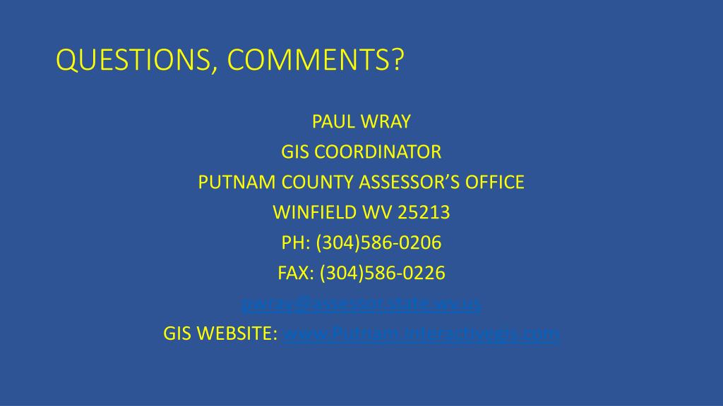 PPT PUTNAM COUNTY ASSESSOR S OFFICE MAPPING GIS PowerPoint