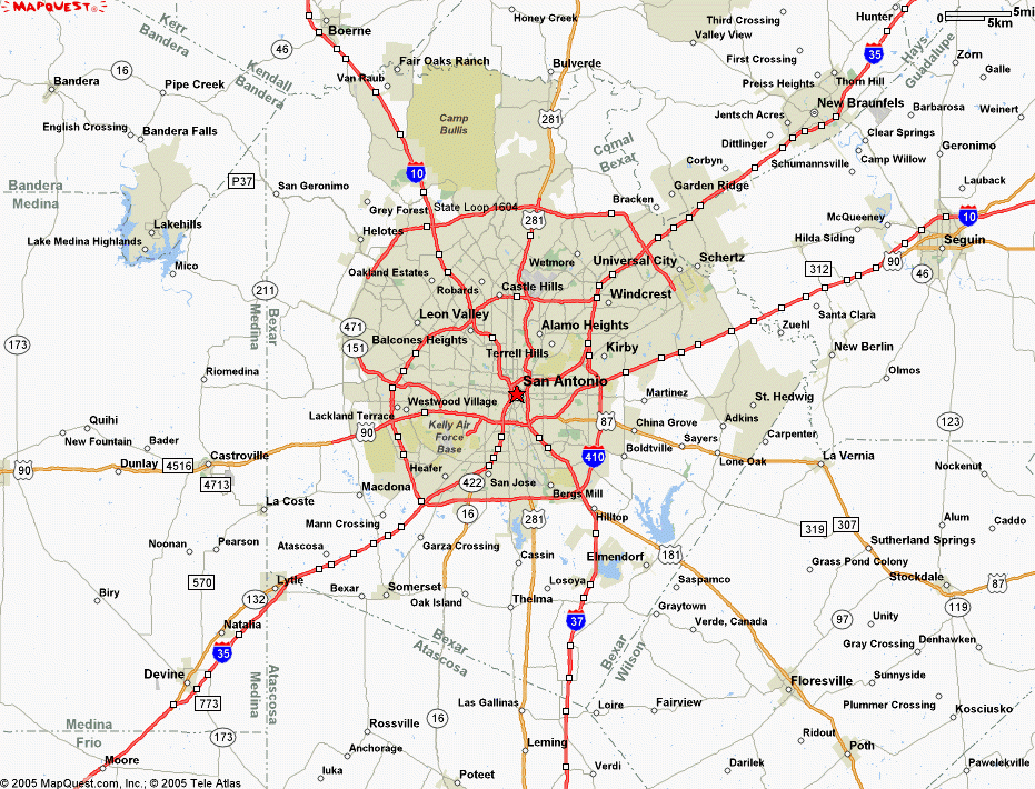 San Antonio Texas Map