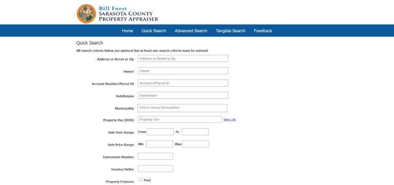 Sarasota County Property Appraiser How To Check Your Property s Value