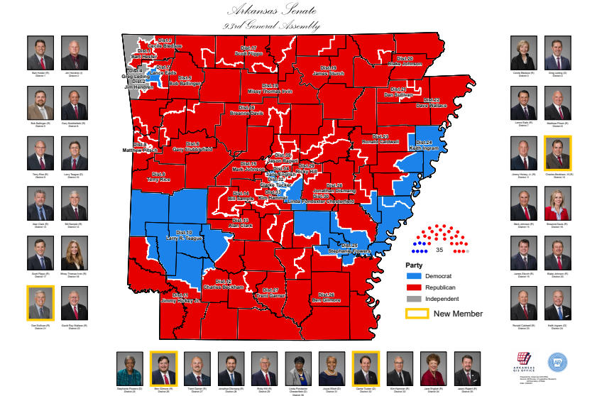 Senate District Maps 93rd General Assembly 2021 Arkansas GIS Office