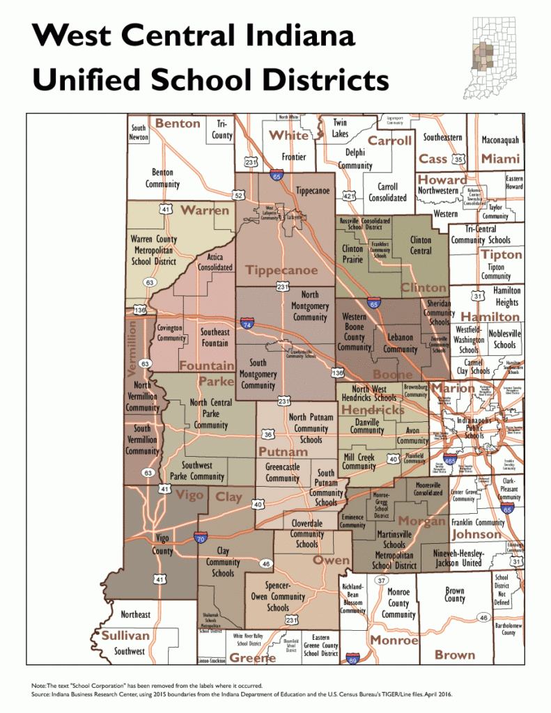 Unified School District Boundary Maps STATS Indiana