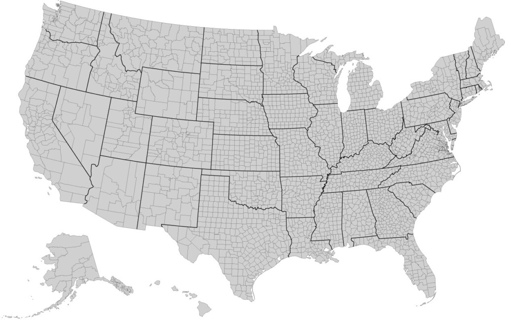 US County Map Of The United States GIS Geography